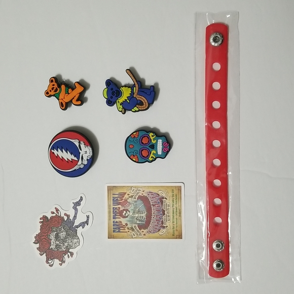 Grateful Dead Accessories Grateful Dead Jibbitz 3 With Stickers
